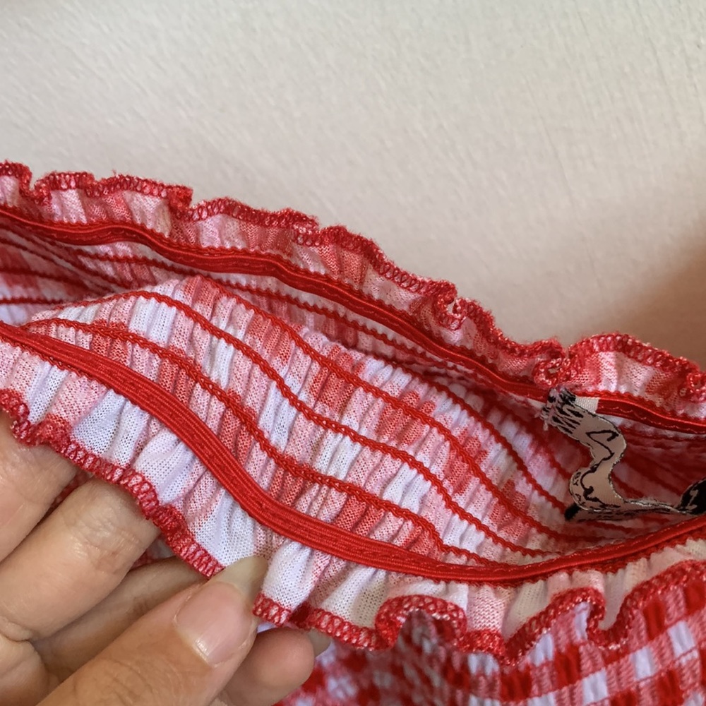 Gingham Off Shoulder Top - Picture 5 of 5